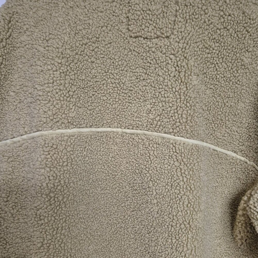 Zara Beige Faux Shearling Snap-Button Coat With Front Pockets - Picture 8 of 8